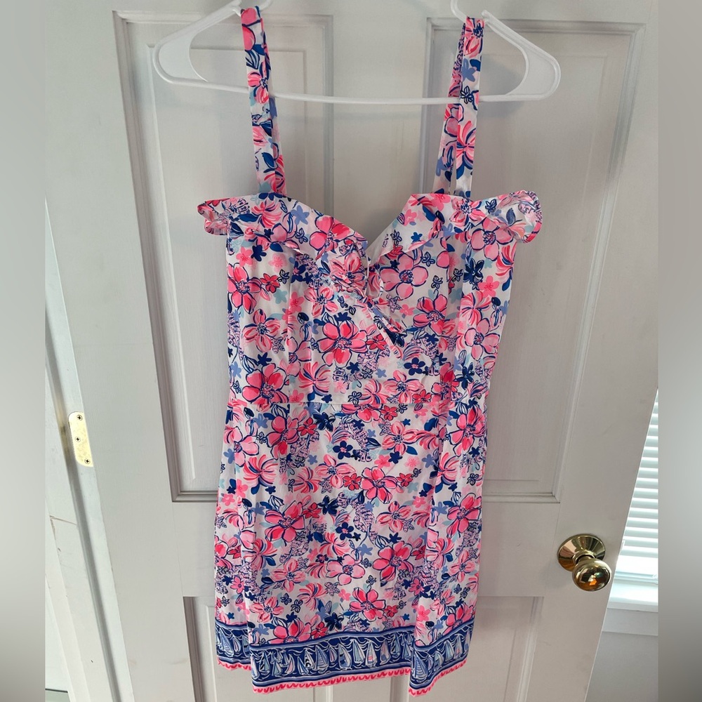 Lilly Pulitzer Pink & Blue Floral Mini Dress